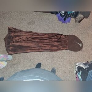 David's Bridal Rich Brown Satin Dress